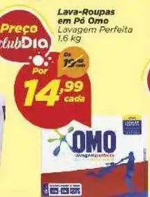 Dia Lava Roupas Em Pó Omo Lavagem Perfeita 1.6kg oferta
