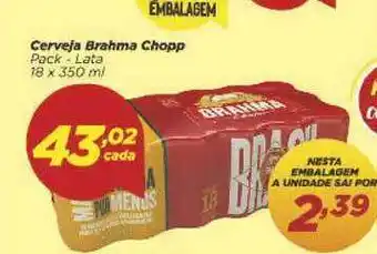 Dia Cerveja Brahma Chopp Pack Lata 18x350ml oferta