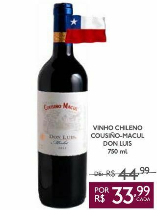 Vinho chileno cousiño-macul don luis 750 ml
