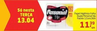 Tenda Atacado Paple Higiênico Folha Dupla Personal Vip oferta