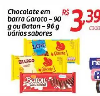 Comper Chocolate Em Barra Garoto Vários Sabores 96g oferta