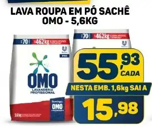 Dom Atacadista LAVA ROUPA EM PÓ SACHÊ OMO-5,6KG oferta