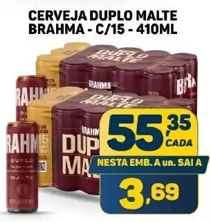 Dom Atacadista CERVEJA DUPLO MALTE BRAHMA - C/15-410ML oferta