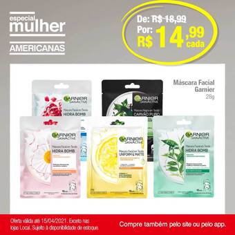Lojas Americanas Máscara Facial Garnier oferta