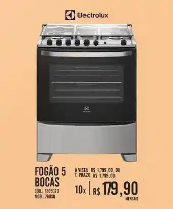 Zema Fogão 5 Bocas Electrolux oferta