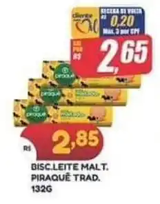 Bramil Supermercados BISC. LEITE MALT. PIRAQUE TRAD. 132G oferta