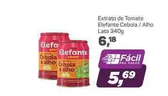 Supermercados São Vicente Extrato De Tomate Elefante Cebola-alho 340g oferta