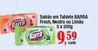 Supermercados Unidos Sabão Em Tablete Barra Fresh Neutro Ou Limão 5x200g oferta