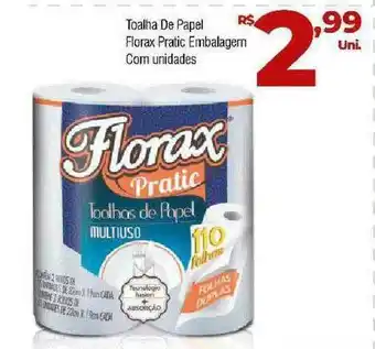 Brasão Supermercados Toalha De Papel Florax Pratic Embalagem Com Unidades oferta