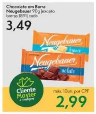 Master Supermercados Chocolate Em Barra Neugebauer oferta