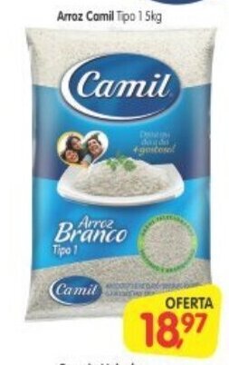 Cercadão Arroz Camil tipo 1 5kg oferta