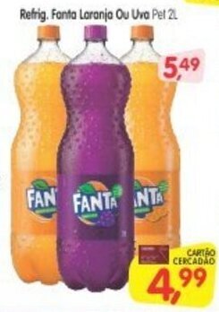 Cercadão Refrig. Fanta Laranja Ou Uva pet 2L oferta