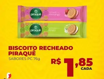 Fort Atacadista BISCOITO RECHEADO PIRAQUÊ SABORES PC 76g oferta