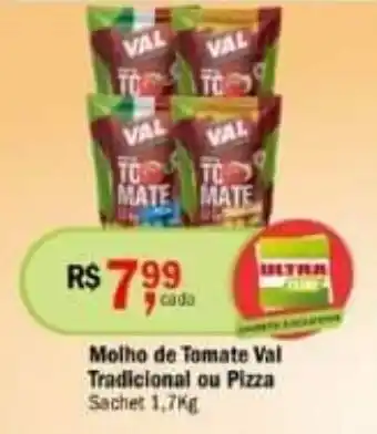 Ultrabox Molho de Tomate Val Tradicional ou Pizza Sachet 1,7kg oferta