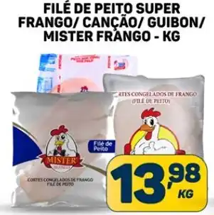Dom Atacadista FILÉ DE PEITO SUPER FRANGO/ CANÇÃO/ GUIBON/ MISTER FRANGO - KG oferta