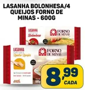 Dom Atacadista LASANHA BOLONHESA/4 QUEIJOS FORNO DE MINAS - 600G oferta