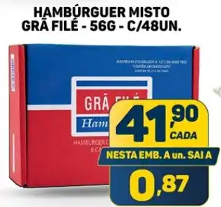 Dom Atacadista HAMBÚRGUER MISTO GRÄ FILÉ-56G-C/48UN. oferta