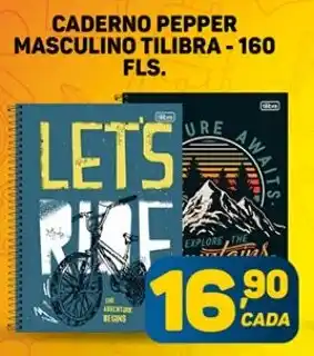 CADERNO PEPPER MASCULINO TILIBRA - 160 FLS.