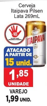 Calvo Atacadista Cerveja Itaipava Pilsen Lata 269ml oferta