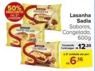 Carrefour Lasanha Sadia Sabores, Congelada, 600g oferta