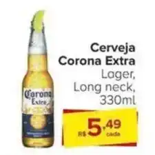 Carrefour Cerveja Corona Extra Lager, Long neck, 330ml oferta