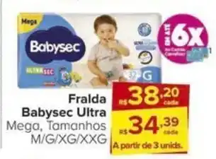 Fralda Babysec Ultra Mega, Tamanhos