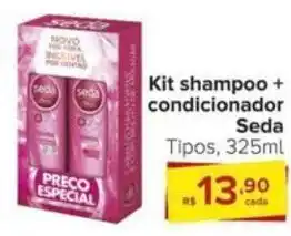 Carrefour Kit shampoo + condicionador Seda Tipos, 325ml oferta