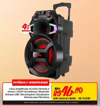 Armazém Paraíba Caixa Amplificada ACA550 Strondo II Amvox oferta