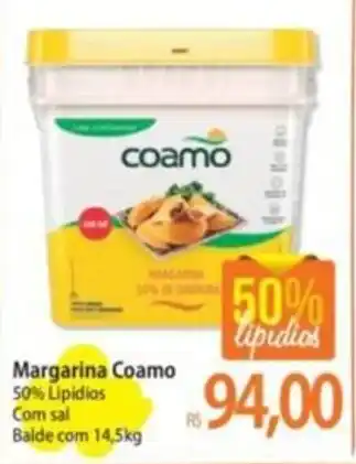 Margarina Coamo 50% Lipidios Com sal Balde com 14,5kg
