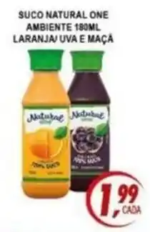 Kaçula Supermercados SUCO NATURAL ONE AMBIENTE 180ML LARANJA/ UVA E MAÇA oferta