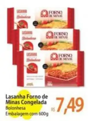 Atacadão Lasanha Forno de Minas Congelada Bolonhesa Embalagem com 600g oferta