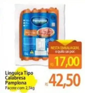 Atacadão Linguiça Tipo Calabresa Pamplona Pacote com 2,5kg oferta