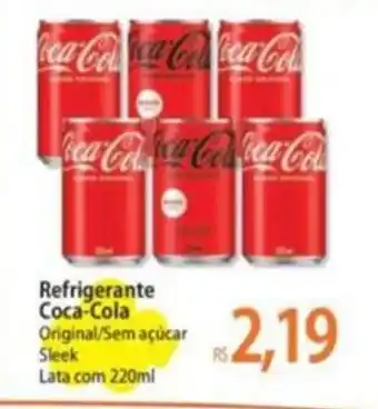 Atacadão Refrigerante Coca-Cola Original/Sem açúcar Sleek Lata com 220ml oferta