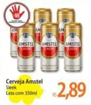 Atacadão Cerveja Amstel Sleek Lata com 350ml oferta