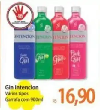 Atacadão Gin Intencion Vários tipos Garrafa com 900ml oferta
