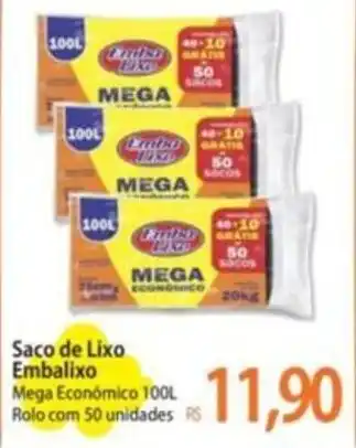 Atacadão Saco de Lixo Embalixo Mega Económico 100L Rolo com 50 unidades oferta