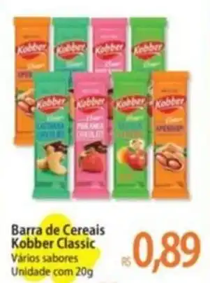 Atacadão Barra de Cereais Kobber Classic Vários sabores Unidade com 20g oferta