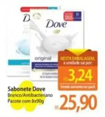Sabonete Dove Branco/Antibacteriano Pacote com 8x90g