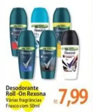 Desodorante Roll-On Rexona Várias fragrâncias Frasco com 50ml