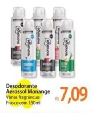 Atacadão Desodorante Aerossol Monange Várias fragrâncias Frasco com 150ml oferta