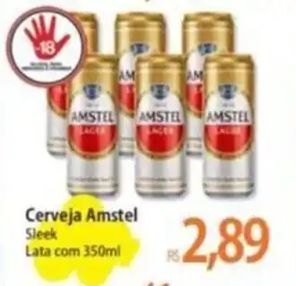 Atacadão Cerveja Amstel Sleek Lata com 350ml oferta