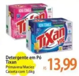 Atacadão Detergente em Pó Tixan Primavera/Maciez Caixeta com 1,6kg oferta