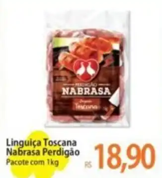 Atacadão Linguiça Toscana Nabrasa Perdigão Pacote com 1kg oferta