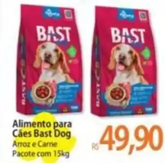 Atacadão Alimento para Cães Bast Dog Arroz e Carne Pacote com 15kg oferta