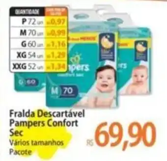Atacadão Fralda Descartável Pampers Confort Sec Vários tamanhos Pacote oferta