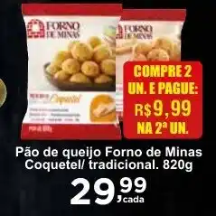 Rossi Supermercado Pão de queijo Forno de Minas Coquetel/ tradicional. 820g oferta
