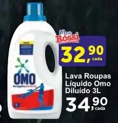 Rossi Supermercado Lava Roupas Líquido Omo Diluído 3L oferta
