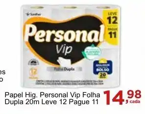 Rossi Supermercado Papel Hig. Personal Vip Folha Dupla 20m Leve 12 Pague 11 oferta