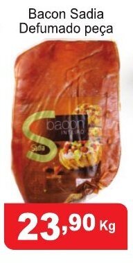 Calvo Atacadista Bacon Sadia Defumada peca 1kg oferta
