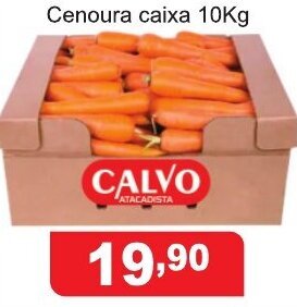 Calvo Atacadista Cenoura caixa 10kg oferta